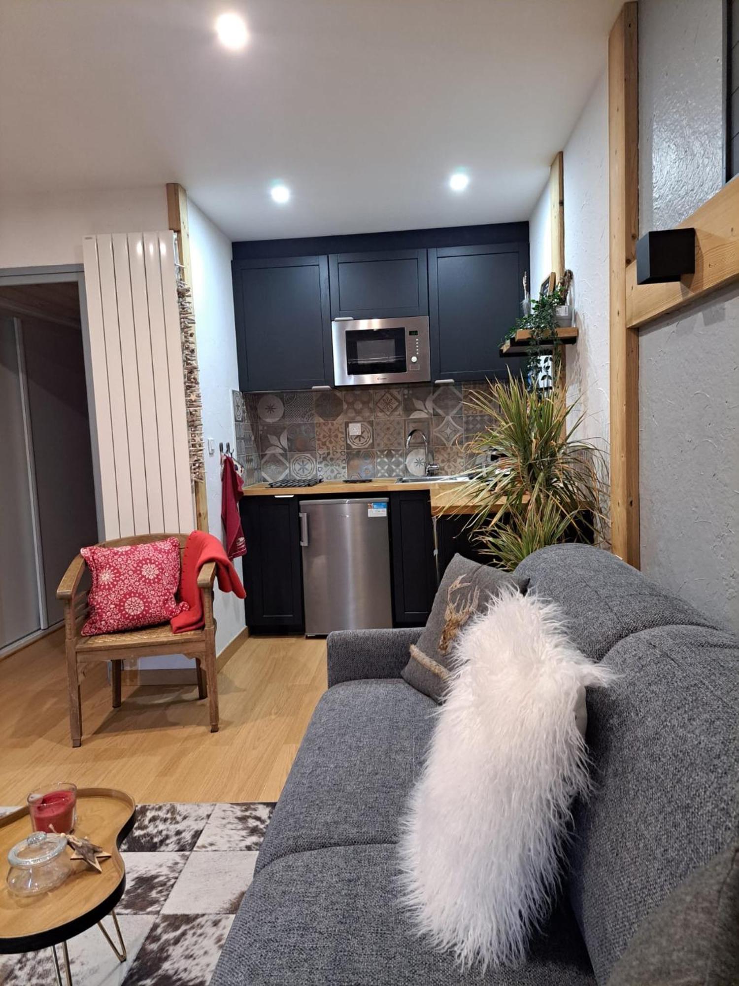 Studio 2 Alpes Style Chalet Au Pied De Telesiege Du Diable เลส์เดอซาลป์ ภายนอก รูปภาพ